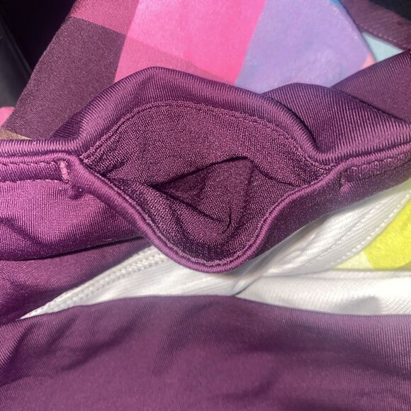 Lululemon Groovy speed Run Shortie Short Plum Plaid Sea Check Angel Wing Pocket - Picture 9 of 11